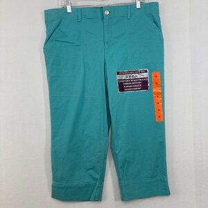 New Gloria Vanderbilt size 16 Blue Stretch High Waist Capri Pants Casual